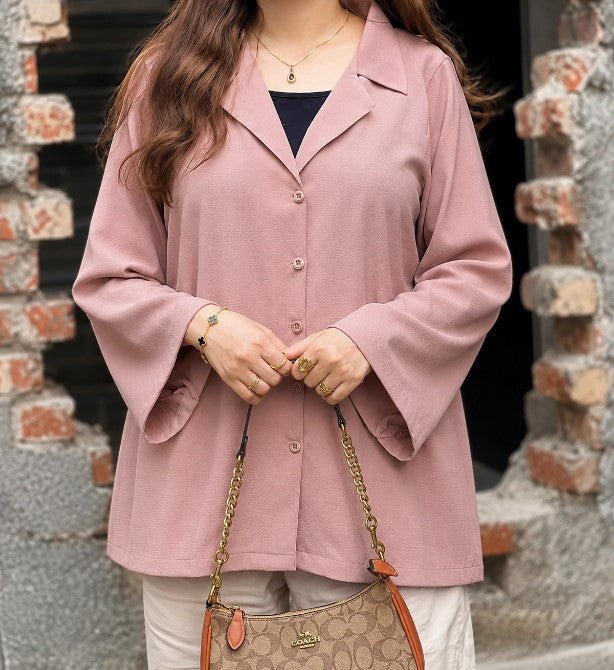 Blush Brew Oversized Casual Button Shirt