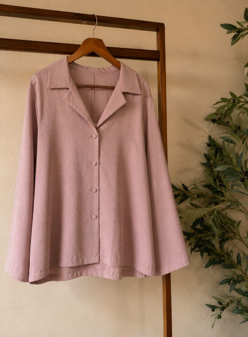 Blush Brew Oversized Casual Button Shirt