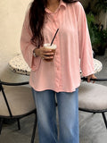 Soft Blush Oversized Casual Button Shirt